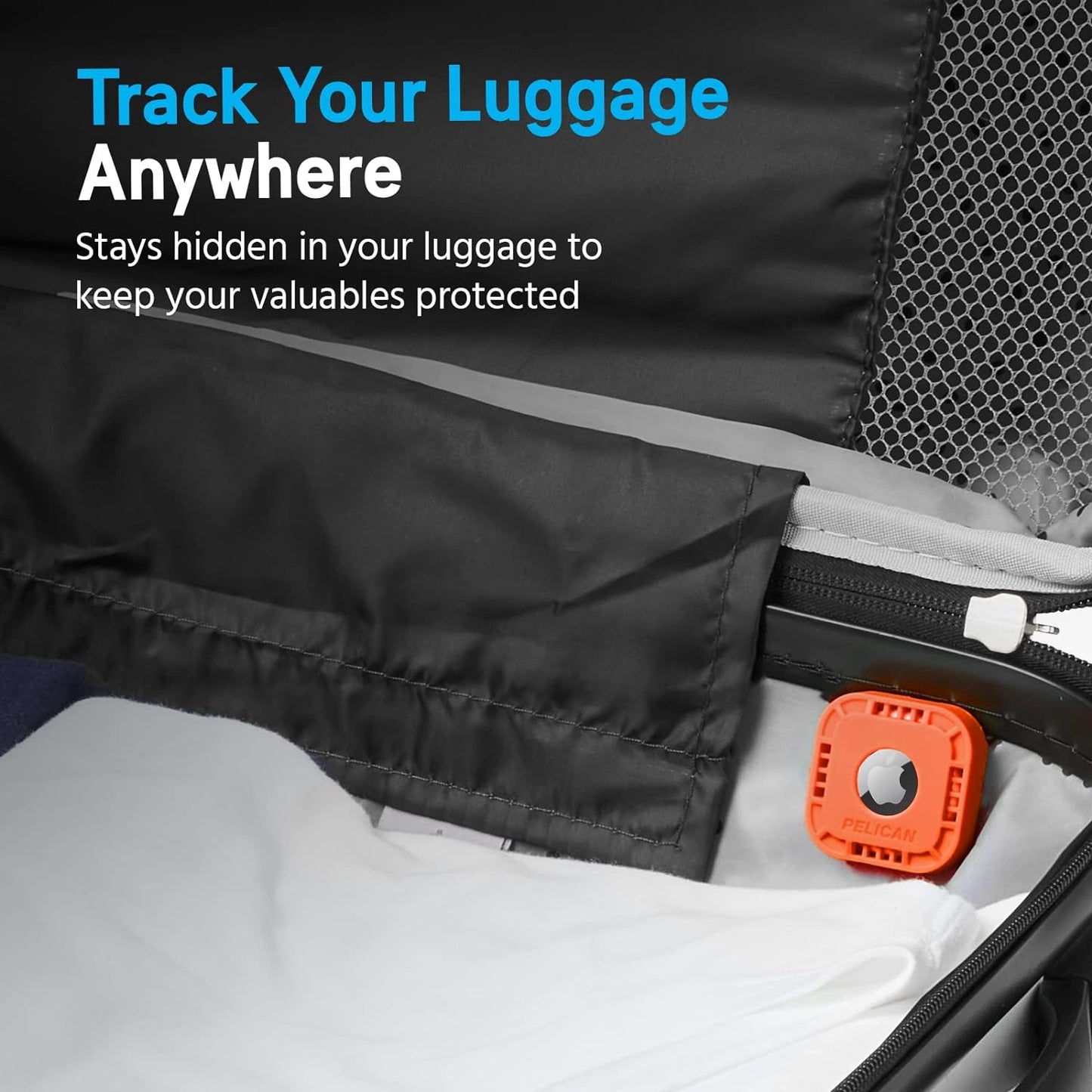 Protector - Airtag Holder / Case with 3M Adhesive Sticker [1 Pack] Protective Shockproof Cover for Apple Air Tag - Hidden Stick on Mount for Bike Wallet Travel TV Remote Car Luggage - Orange