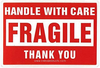 - 4 X 6 Inch Large Fragile Stickers Handle with Care Warning Packing Shipping Label - Permanent Adhesive (1 Roll, 500 Labels)