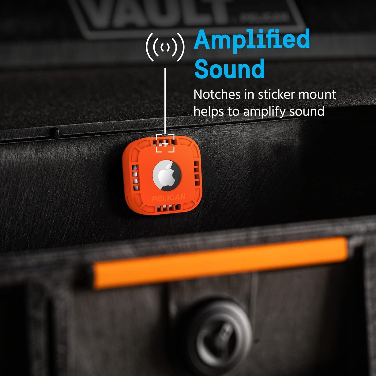 Protector - Airtag Holder / Case with 3M Adhesive Sticker [1 Pack] Protective Shockproof Cover for Apple Air Tag - Hidden Stick on Mount for Bike Wallet Travel TV Remote Car Luggage - Orange