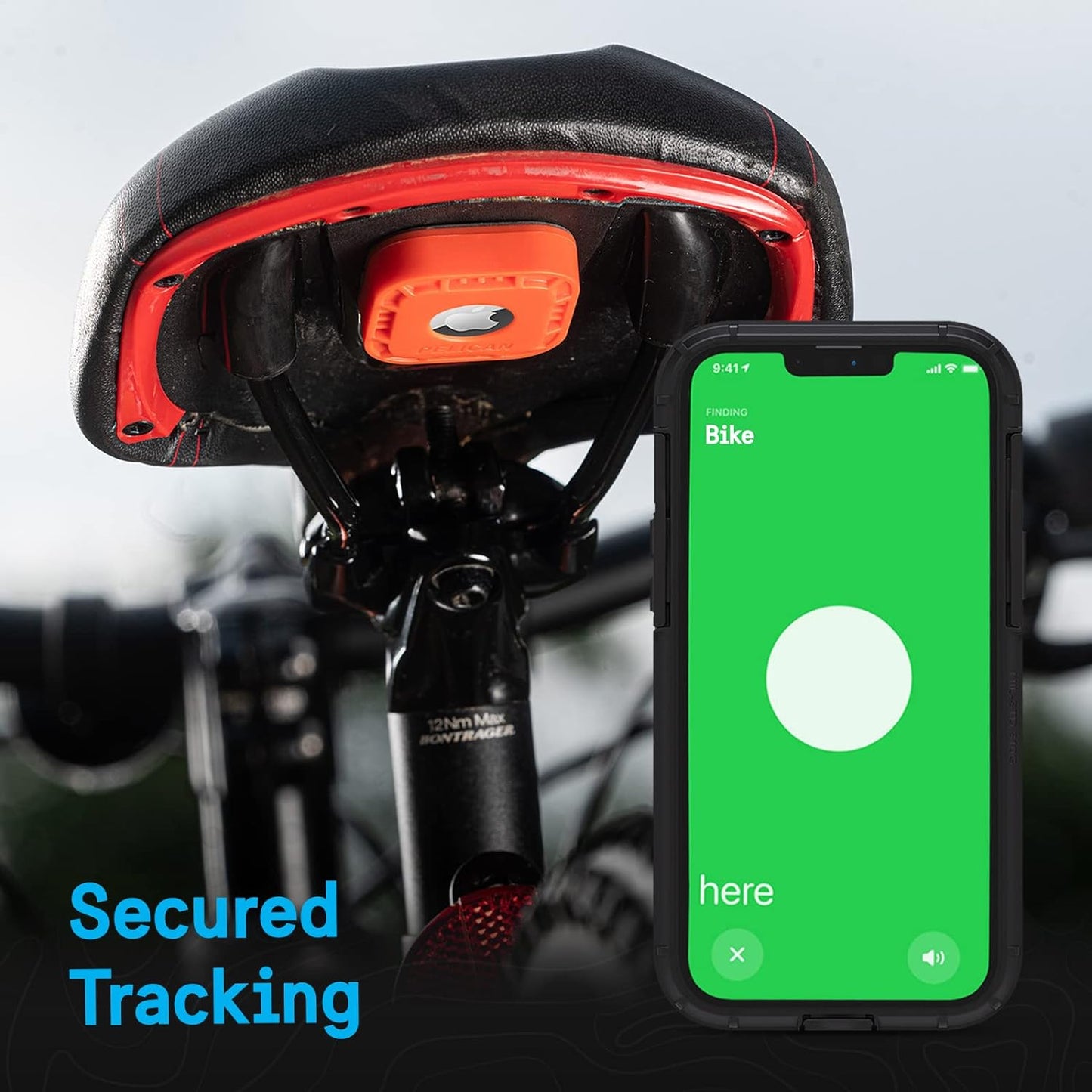 Protector - Airtag Holder / Case with 3M Adhesive Sticker [1 Pack] Protective Shockproof Cover for Apple Air Tag - Hidden Stick on Mount for Bike Wallet Travel TV Remote Car Luggage - Orange
